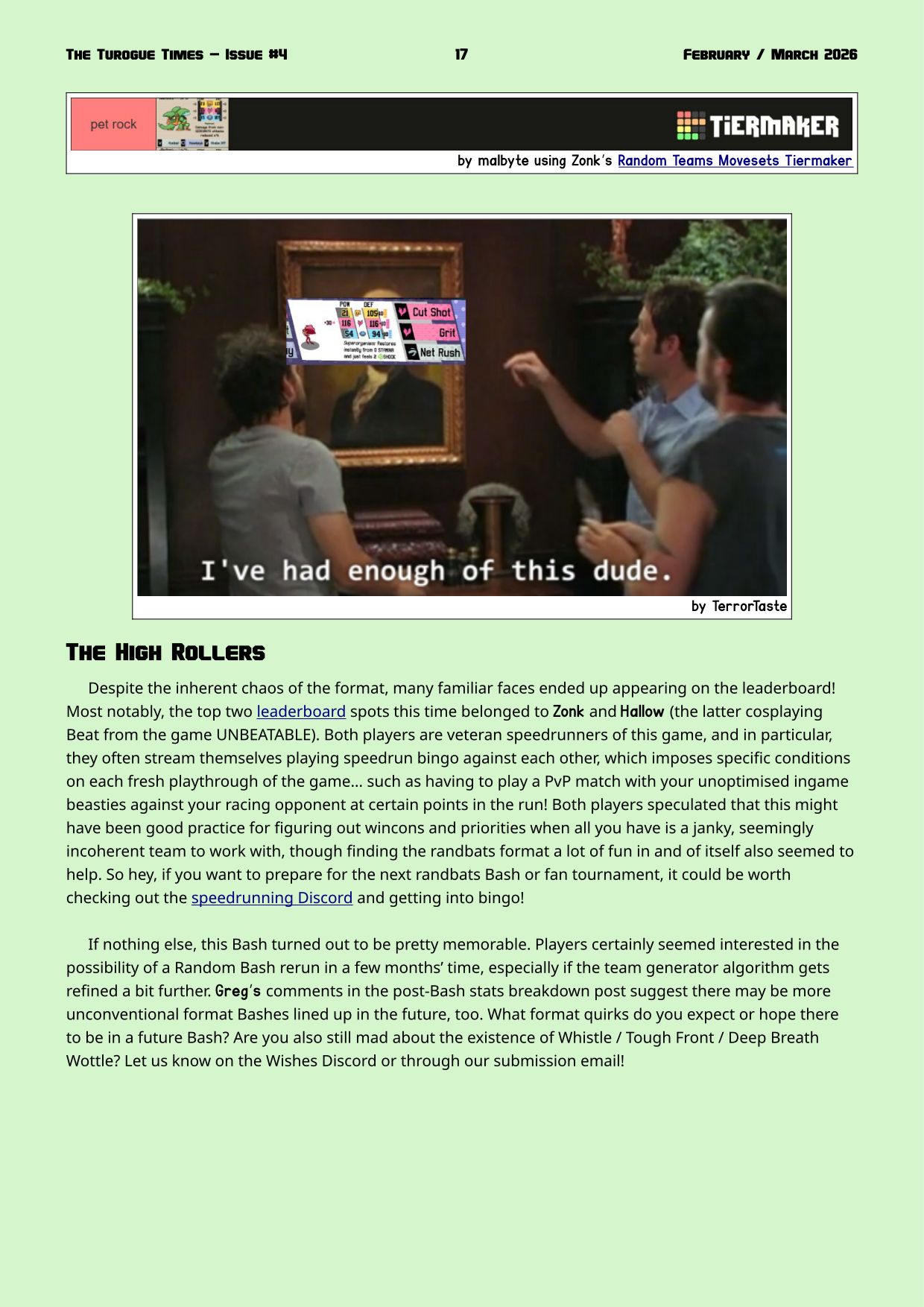 Page 17. Random Teams Bash recap